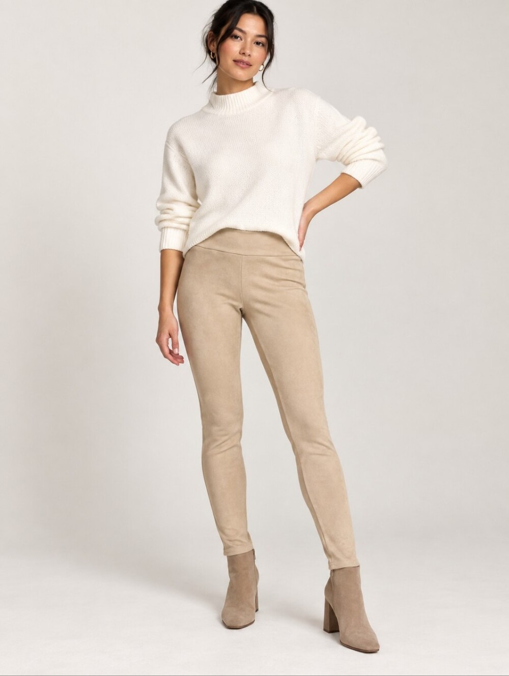 ❤️ NWT! M MAGASCHONI FAUX SUEDE PULL ON LEGGINGS, XS.